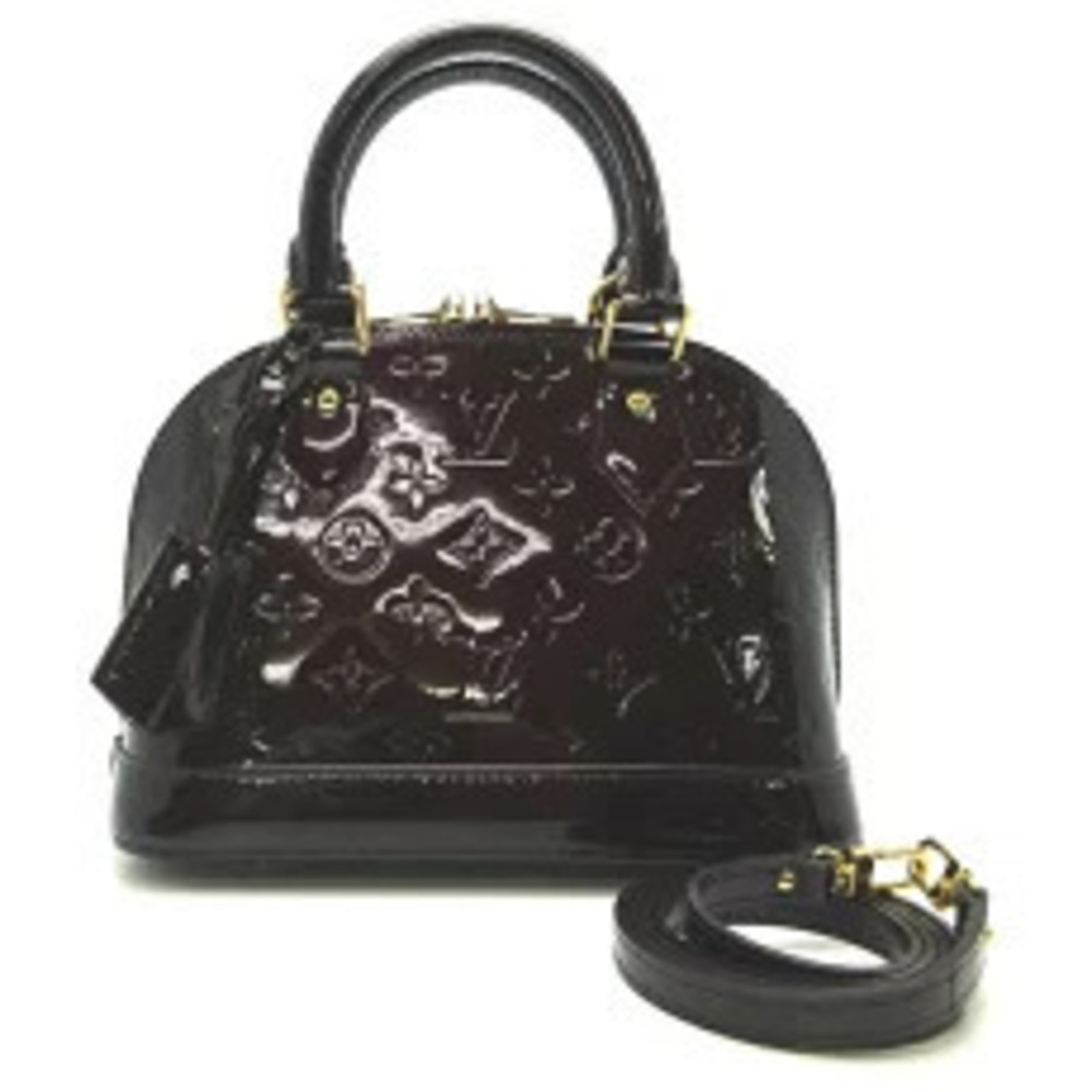 Louis Vuitton Alma Handbag Monogram Vernis Amarante Purple